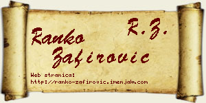 Ranko Zafirović vizit kartica
